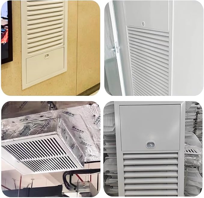 Aluminum Alloy Ventilation Air Grille Vent Cover, 20x60cm Duct Door for Smoke Exhaust, Openable Emergency Lid, Stylish Grigio Design for Efficient Ventilation