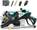 2026DIY Pressure Washer 3.5 Flow Rate with 5 Nozzles&1000ML Foam Cannon, Pure Copper Brushless Motor, Compact & Small Power Washer for Car Detailing, Home, Patio&Other Cleaning transformations,Blue