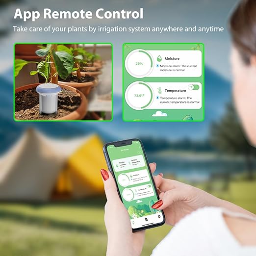Smart Soil Moisture Meter: WiFi Soil Meter with Moisture/Temperature Sensor, Soil Moisture Sensor with App Remote Control, Soil Tester for Plants, Garden, Lawn and Greenhouse