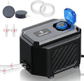 fishkeeper Strong Aquarium Air Pump – Ultra-Quiet 6W/10W Fish Tank Air Pump with Stainless Steel Dual Outlets, Adjustable Oxygen Aerator Pump with Air Stone Bubbler Kit for 1–200 Gallon