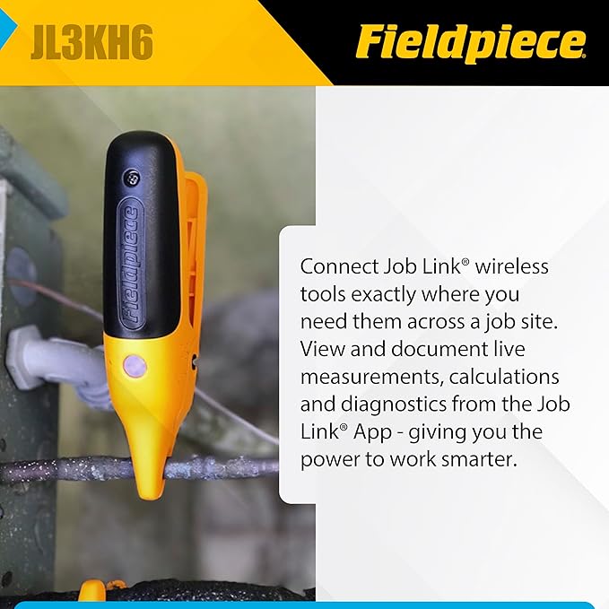 Fieldpiece - Job Link System HVACR Wireless Probe Kit - JL3KH6 - Fast Accurate Temps with Rapid Rail Technology - HVAC Tools with Padded Case
