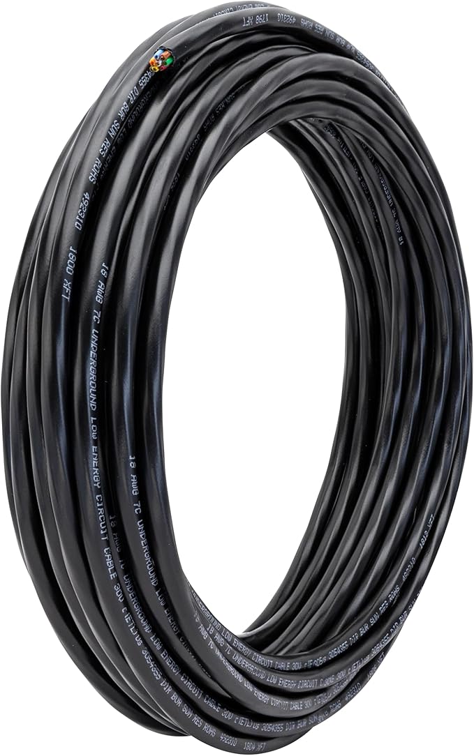 Orbit 57088 Underground Sprinkler Wire, 7-Strand Solid, 100 Ft, UF/UL Listed, Multi-Color, 18-Gauge