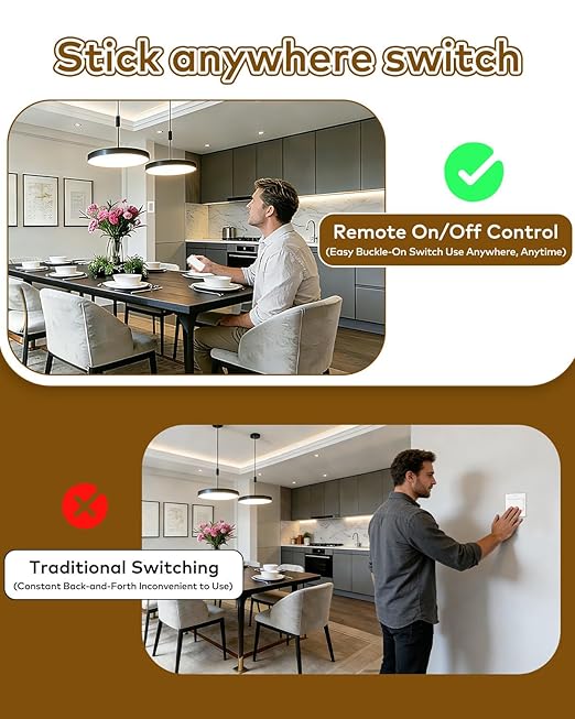 NineLeaf Wireless Remote Lamp Switch,Plug with Remote Wall Mount,Expandable Electrical Outlet Switch for Lamp, Light, Fan, Appliance, 500ft RF Range, FCC Listed, 2 Remote + 3 Outlets