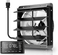 10" Shutter Exhaust Fan with 6 ft Power Cord, EC Motor Wall Mount Attic Fan, Smart Programming Variable Speed, Temp/Humidity & Timer, Auto Louvers, 1393 CFM for Commercial, Grow Room, Waterproof