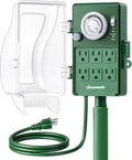 DEWENWILS Heavy Duty Outdoor Power Stake Timer, 24-Hour Mechanical Timer with 6FT Cord, 1800W/15A, Waterproof for Yard, Garden, Patio Lights, Outdoor Decorations, ETL Listed