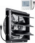 InoKraft Shutter Exhaust Fan with Wireless Control Panel, 16'' Wall Mount Attic Fan with Temperature Controller, 2800 CFM, 8-Speed Adjustable, Ventilation for Attic, Garage, Greenhouse, Chicken Coop