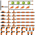 Tondiamo 50 Pcs Garden 5/8" Drip Irrigation Tape Tubing Fittings Kit Include Connector, Tee Coupling, Elbows, End Cap, On/Off Valve Barb for Most 16-17 mm Tubing Irrigation System (Orange)