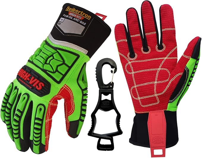 Seibertron High-Vis Series Cut Resistant Reducing Anti-Impact Mechanics Heavy Duty Safety Rescue Oil and Gas Gloves
