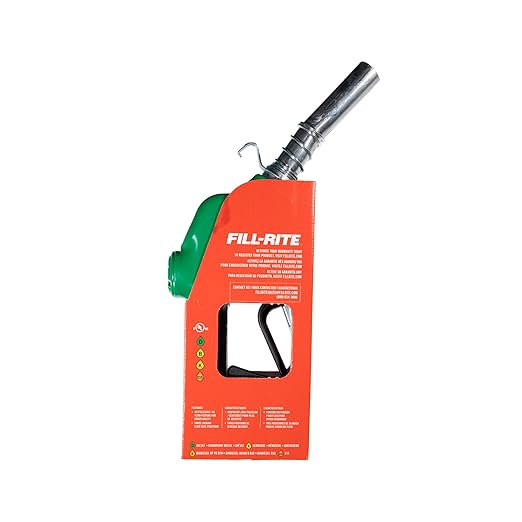 Fill-Rite N100DAU13G 1" 5-40 GPM (19-150 LPM) Ultra High Flow Automatic Nozzle - Compatible with Gasoline, Diesel, Biodiesel up to B20, E15 & Kerosene - Green