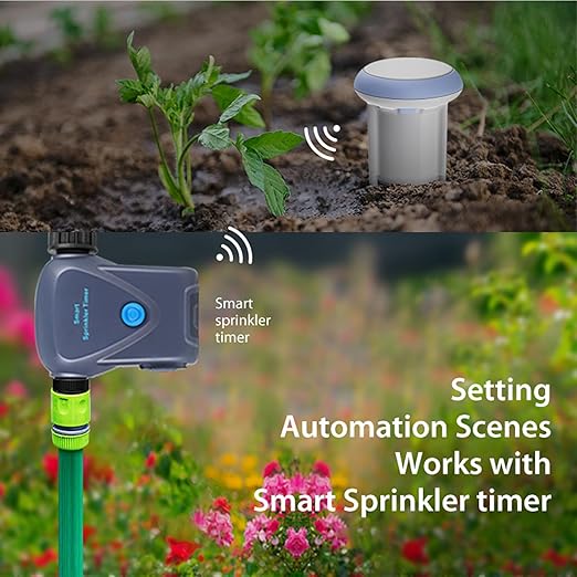 Smart WiFi Soil Moisture & Temperature Sensor - Hub-Free Soil Meters for Lawn, Garden, Greenhouse, Real-Time App Alerts IP65 Waterproof | Compatible with Smart Life/Tuya App | Gardening Gift