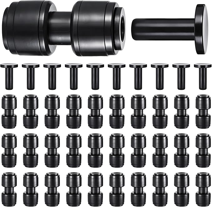 30 PCS Quick Connect 1/4" Drip Irrigation Coupling Fitting,Push-to-Connect Straight Coupler Connectors for 1/4" Irrigation Tubing with 10PCS End Plugs,Hose Connectors for Drip Irrigation System