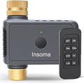 Insoma Remote Control Sprinkler Timer with Brass Inlet & Outlet, Garden Hose Timer Turns Water Off Automatically, Up to 120 Minutes of Run Time, for Faucet, Lawn, Drip, Soaker Hose, IP55 Waterproof
