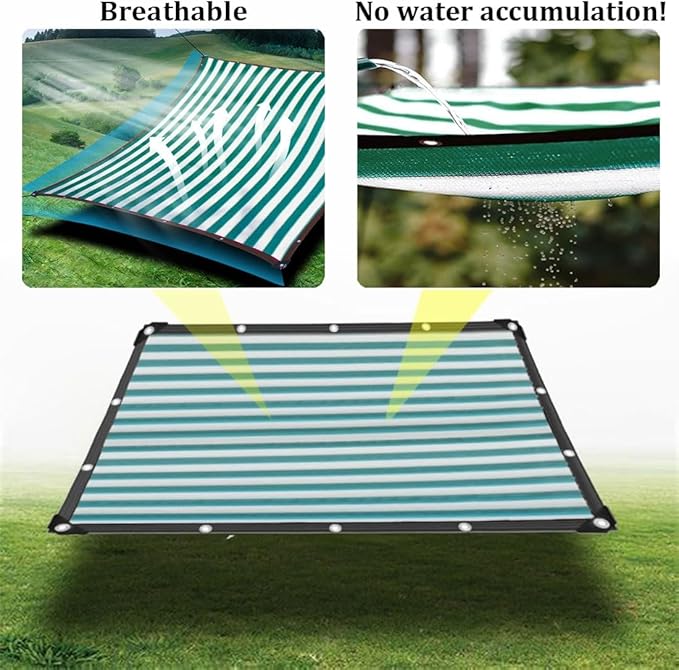 80% Garden Shade Fabric Sun Shade Cloth Dark Green White Shade net Sunblock Mesh,HDPE Shading Net with Grommets,Greenhouse Cover Shade Tarp 3x6 ft to 40x44 ft(14x50ft)