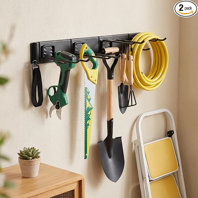 MBQQ Garage Tool Organizer Wall Mounted, 24 Inches Adjustable Garden Tool Organizer Rack,Heavy Duty Yard Tool Organizer
