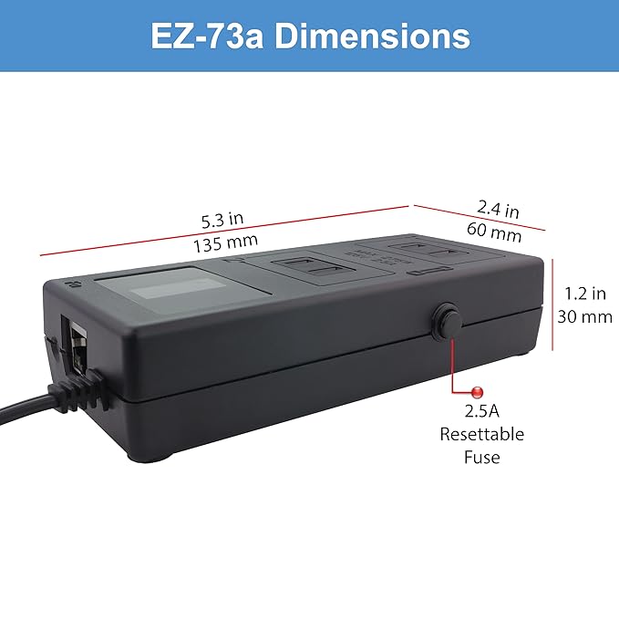 ezOutlet5-2R - Dual Outlet Internet Enabled IP & WiFi Remote Power Switch with Automatic Reboot - iOS | Android | Cloud | 2 Web Controllable AC Power Outlets - Model EZ-73a
