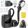 Smart Portable Shower Pump for Travel and Home, Rechargeable Camping Shower with 2 Spray Modes, High Pressure Outdoor Shower Pump for Outdoor, Pet Bathing, Car Washing and Hiking