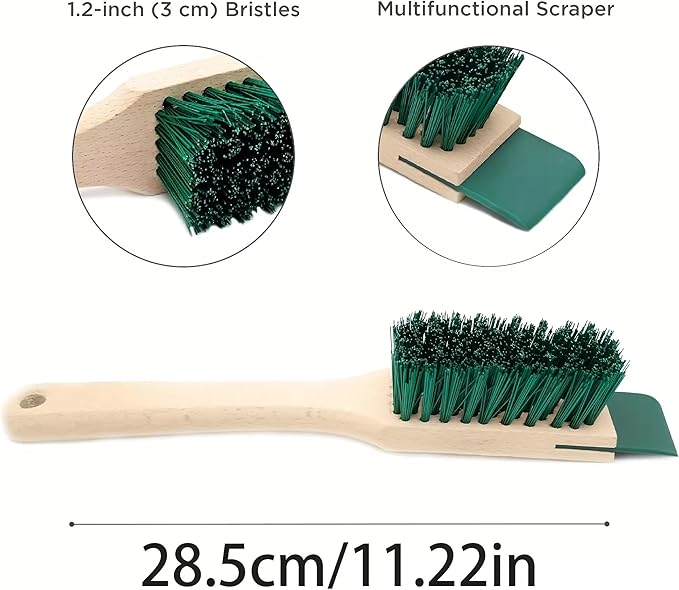 Quintathletic Multifunctional Heavy-Duty Scrubber - Wooden Scrubber, with bristles for Cleaning, Suitable for Cleaning Lawn mowers as Well