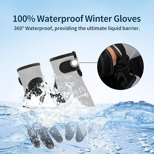100% Waterproof Winter Work Gloves for Men Women, Freezer Gloves with Grip for Shoveling Snow