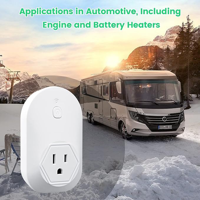 Thermostatically Controlled Outlet, Plug-in Freeze Protection Thermostat for Automotive Applications, Automatically Turn On at 20°F and Off at 30°F