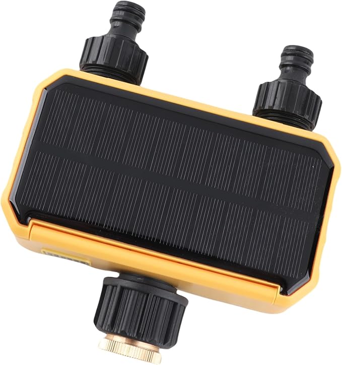 Smart WiFi Water Timer, Solar Sprinkler Valve Timer, Brass Inlet Garden Hose with APP Remote Control, Voice Compatible, Rain Delay & Manual Mode, Ideal for Garden Irrigation