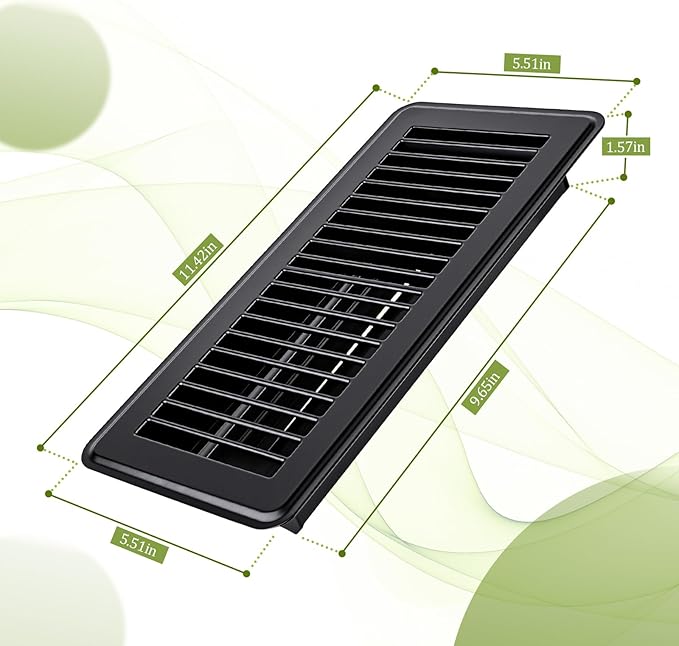 Floor Vent Cover, 4 X 10 Floor Register Vents, Heavy Duty Steel Walkable Heat Register Cover with Adjustable Louvers & Rust Proof Finish, Durable Air Vent for Homefloor, Sidewall, Ceiling