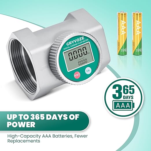 Waterproof 3 Inch Water Flow Meter, 16-343 GPM Digital NPT Flowmeter with EMI Protection for Diesel, Gasoline, Pool, Hydrant, Fire Truck and Oil Tanker, ±1% Accuracy