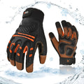 Vgo... -4℉ or above Winter Waterproof High Dexterity Heavy Duty Mechanic Glove, Anti-vibration, Anti-abrasion, Touchscreen (1 Pair,XL,Orange,GA8954FW)