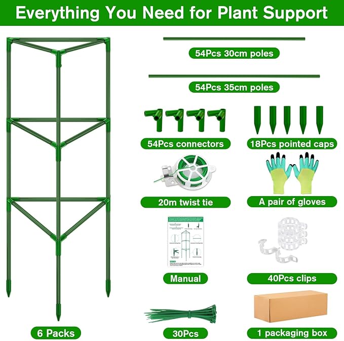 Tomato Cages for Garden, 3 Pack Tomato Cage Trellis, Garden Cage Heavy Duty Tomato Stake Support, Garden Stakes Plant Cage for Pots Plants Vegetables