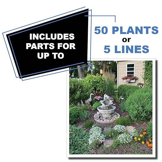BlueBarrel™ Gravity-Fed Drip Irrigation Kit with Bubbler Emitters: No-Pressure/Low-Pressure Irrigation for Rain Barrels, Rain Tanks, & Cisterns. Made in USA