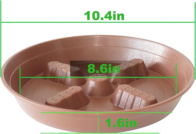 4 Pack Plant Saucer 10 inch, 8 12 14 17 inch, Plant Stand Plastic Plant Saucers for Indoors Outdoor, Heavy Duty Flower Plant Risers for Inside Pots, Pot Saucers for Plants, Grow Bags Saucers