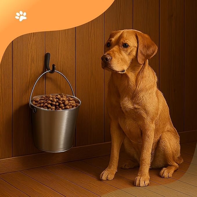 ADVANCE PET PRODUCTS 9 Quart Heavy Duty Stainless Steel Flat Side Bucket | Durable Food & Water Pail for Dogs, Cats, Kennels, Cages and Critter Crates | Multi-Purpose Bucket