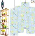 4-Pack Panel Grow Lights for Indoor Plants, FECiDA 2026 LED Plant Grow Light for Under Cabinet Plants, Full Spectrum Growing Lamp with 4,8,12,16,20 Hr Timer, Free Linking