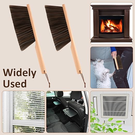 Baderke 2 Pcs Masonry Brush, Horsehair Brush Black Horsehair Fibers, 12.6 Inch Length Masonry Brush Tools for Texturing Concrete in Curbs Gutters and Other Hard to Reach Areas
