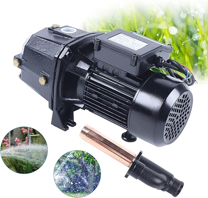 1HP Shallow Well Jet Pump with Pressure Switch, 750W Cast Iron Water Pump 16.7GPM, 183FT Lift Head IP44 for Home Farm Cabin Fresh Water Supply