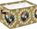 Daisy Rooster Storage Bins Cubes Waterproof Cloth Storage Basket,Spring Floral Farmhouse Botanical Rustic Foldable Storage Bags for Shelf Clothes Storages Organizers with Handles 15x11x9.5 in 1PCS
