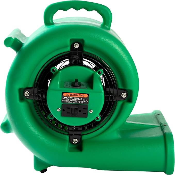 Mounto 1/3hp Air Mover 2000cfm Carpet Dryer Blower Floor Drying Fan - 3-Speed Air Mover w/Dual GFCI Outlet, 25ft Power Cord for Drying, Cooling, Air Circulation (Green)