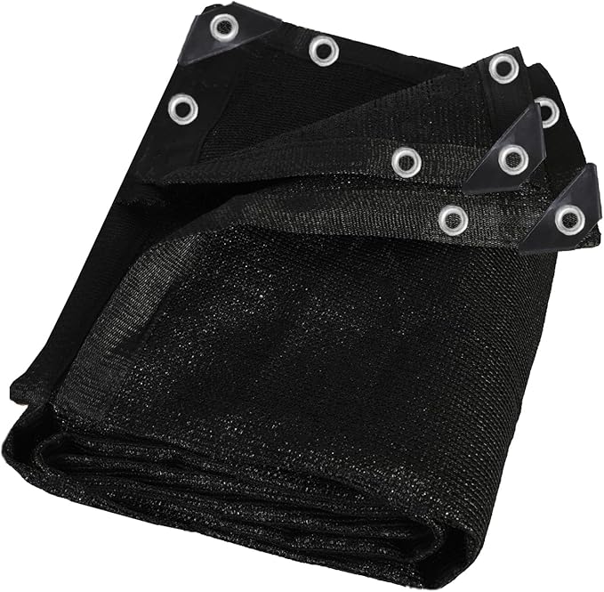 90% Black Shade Cloth 8 ft X 12 ft,Heavy Duty HDPE Mesh Sun Shade Tarp with Grommets for Garden Greenhouse Pergola Patio Pool Kennel UV Protection