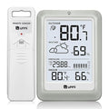 Wireless Weather Stations, with 330ft Range Sensor and Adjustable Backlight Inside Outside Monitor (White)