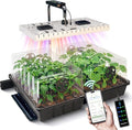 MetryGrow 48W Full Spectrum LED Grow Light Seed Starter Kit, 80-Cell Tray with 30W Heating Mat & Adjustable Dome, Waterproof Germination System for Healthy Indoor Seedlings