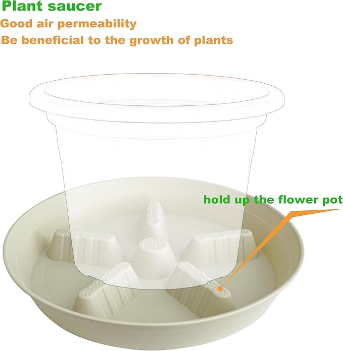 4 Pack Plant Saucer 12 inch, 8 10 14 17 inch, Plant Stand Plastic Plant Saucers for Indoors Outdoor, Heavy Duty Flower Saucers for Potted Plants, Pot Saucers for Plants, Grow Bags Saucers