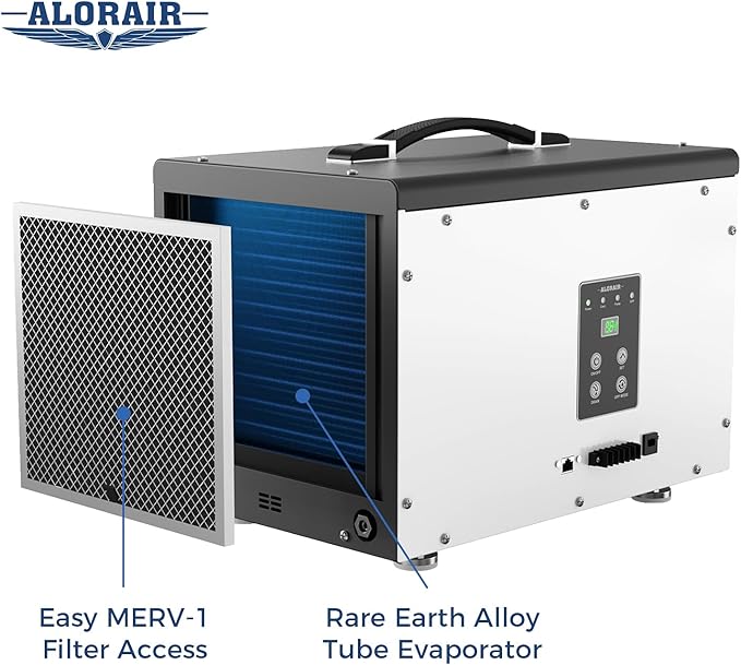 ALORAIR 120 PPD Crawl Space Dehumidifier with Pump, Commercial Basement Dehumidifier with Drain Hose, Compact Portable Auto Defrost Dehumidifier for Crawlspace and Under-House Use