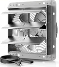 14 Inch Shutter Exhaust Fan, 5-Blade 3500 CFM Wall Vent Fan with Ball Bearing Motor, Automatic Shutter, Built-in Switch for Garage Workshop Barn Ventilation