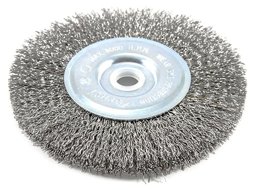 Forney 72741 Wire Wheel Brush, Coarse Crimped with 1/2-Inch Through 5/8-Inch Arbor, 5-Inch-by-.012-Inch