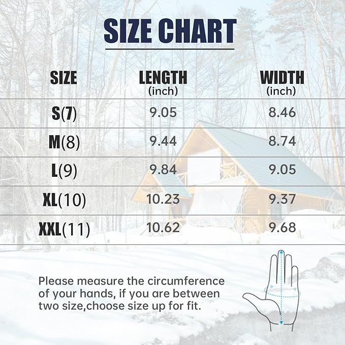 AIGEVTURE Waterproof Winter Work Gloves,Cold Weather Insulated Work Gloves Thermal Liner Superior Grip Latex Coating Warm for Outdoor XX Large