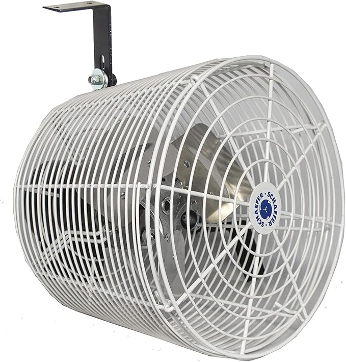 Schaefer Versa-Kool Air Circulator Fan W/Button Control, Ceiling Wall Mount Greenhouse Fan & Steel Guards, 1470 CFM