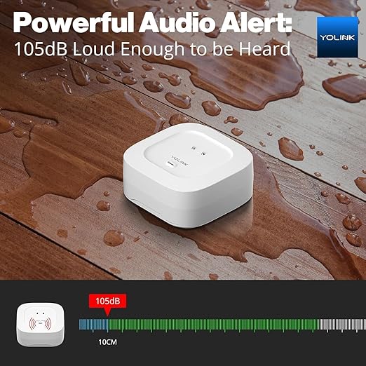 YoLink Water Leak Starter Kit: Hub + 6 Leak Sensor 4 (105 dB Siren), LoRa Long-Range, App/SMS/Email Alerts, D2D Offline, 2 AAA Up to 5-Year Battery, Compatible with Alexa/IFTTT/Home Assistant
