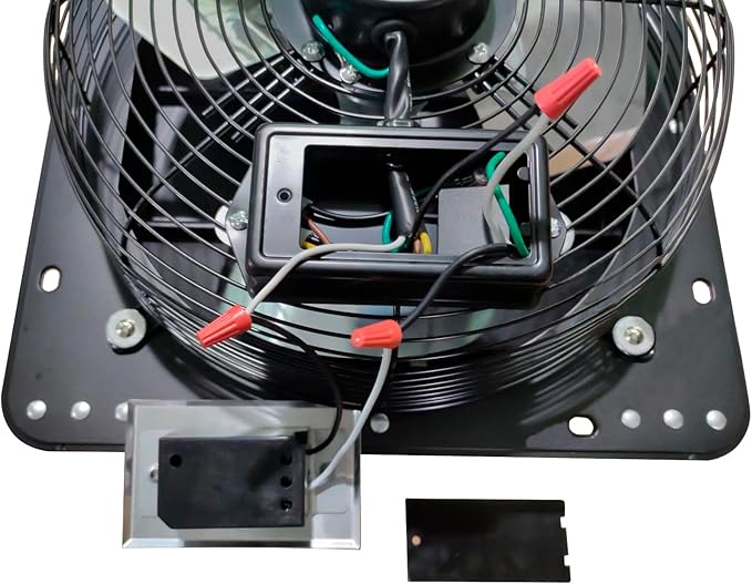 VENTISOL 12 Inch Shutter Exhaust Fan With Variable Speed Controller,1450CFM Wall Mounted Ventilation Fan, Vent Fan For Greenhouses,Shop,Home Attic,Garage Ventilation,Black
