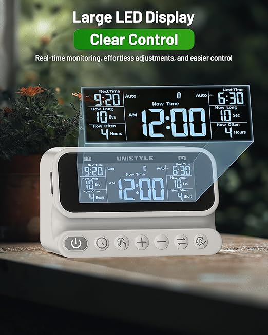 [All-New 2027] 2 Zone Automatic Plant Waterer for Indoor, Unistyle Plant Watering Devices for Potted Plants, Drip Irrigation System with Programmable
