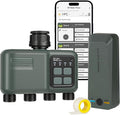 WiFi Water Timer for Garden Hose, Sprinkler Timer 4 Zone, Smart Hose Water with WiFi Irrigation Controller,Voice Control RF433 Automatic Irrigation System/Rain Delay/Manual Watering D34WT06