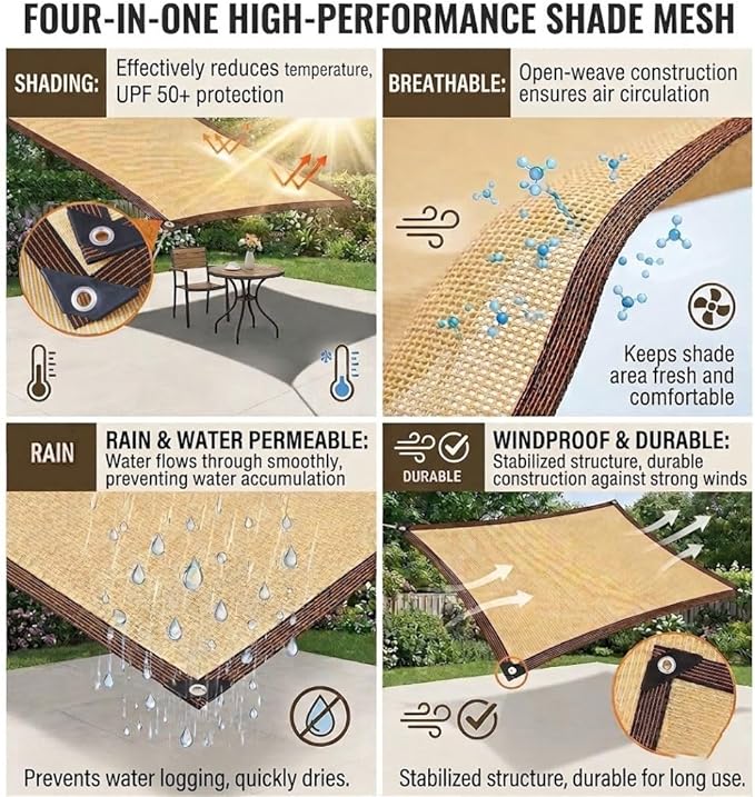 95% Shade Cloth for Garden 3 6.6 30FT Sun Shade Net for Greenhouse, Sunblock Mesh Tarp with Grommets, Sun Shade Canopy for Outdoor, Patio, Plant Shading, Chicken Coop Cover(16.4x40ft)